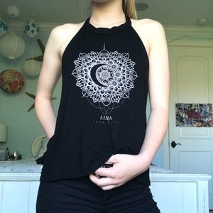 Black open back razor tank
